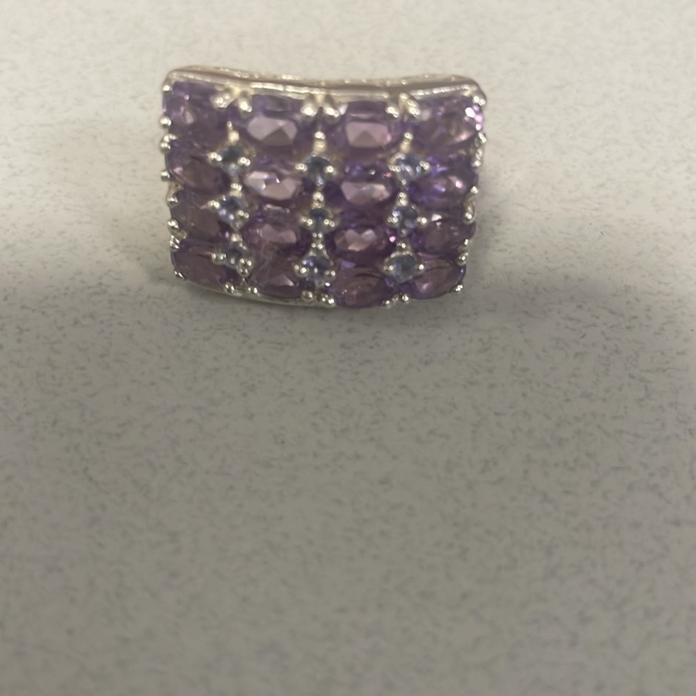 Amethyst Gemstone Statement Ring From Thailand 92… - image 4
